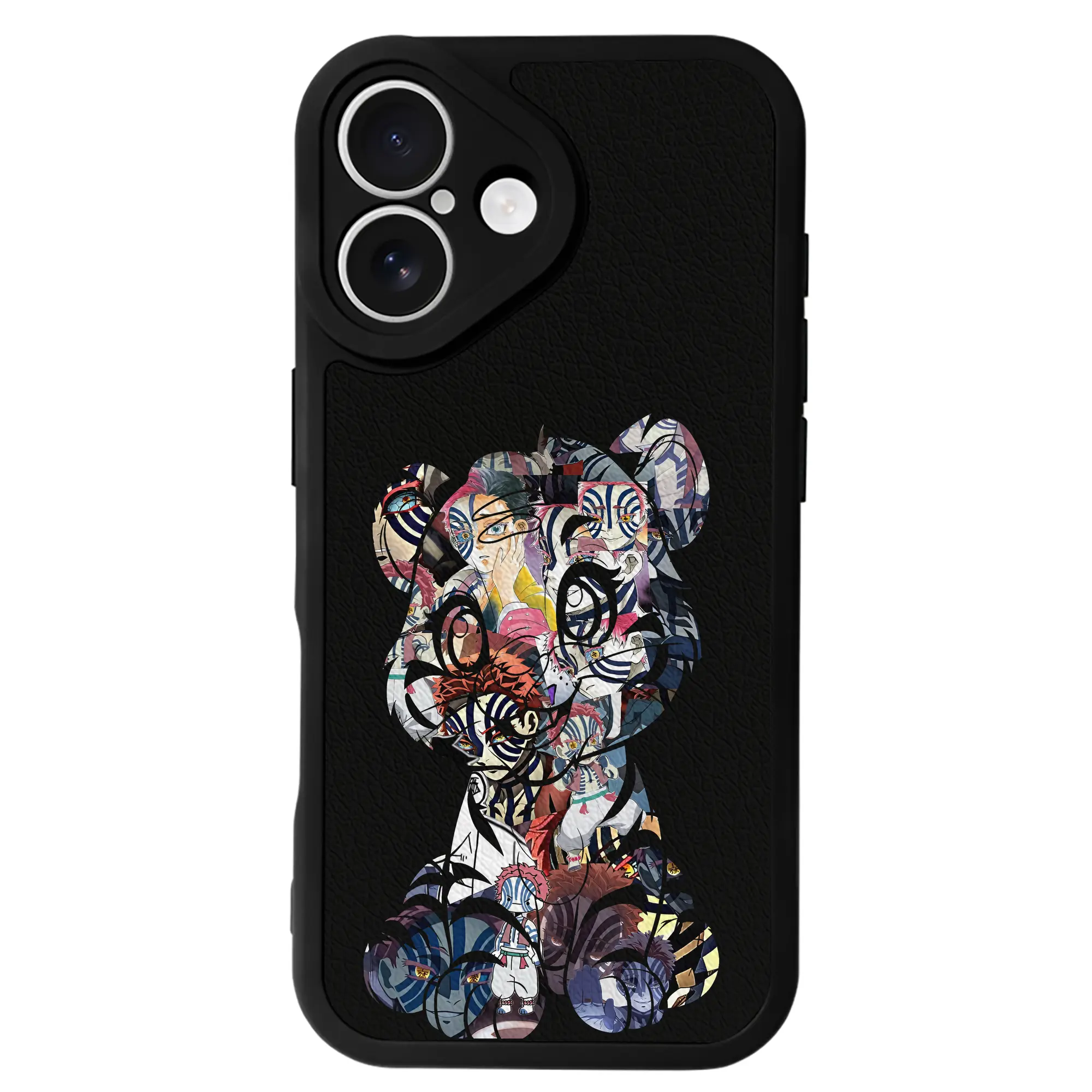 鬼滅の刃 グッズ,猗窩座 - IPhone 16シリーズ対応 ・ シリコンスマホケース ・ レザー調 ・ 高精度フィット ・ 耐衝撃 ・ ワイヤレス充電対応 ・ 精密カット